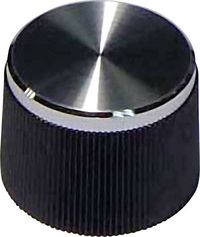 Produktbild: TRU COMPONENTS Drehknopf Schwarz (&Oslash; x H) 21mm x 15mm 1St.