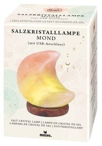 Produktbild: Omm for you Salzkristall-Lampe Mond mit USB