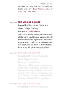 Produktbild: The Missing Course