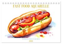 Produktbild: FAST FOOD AQUARELLE (Tischkalender 2026 DIN A5 quer), CALVENDO Monatskalender