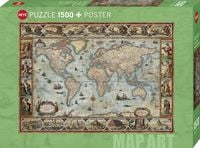 Produktbild: WILLEM BLAEU WORLD, HEYE Puzzle von Adam Shaw