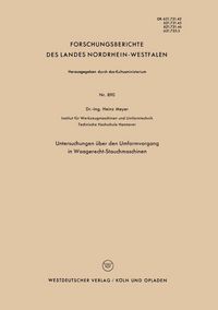 Produktbild: Untersuchungen &uuml;ber den Umformvorgang in Waagerecht-Stauchmaschinen