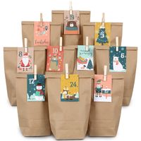 Adventskalender Tütenset mit Klammern - Kinder