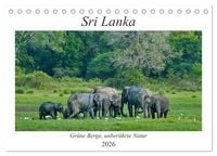Produktbild: Sri Lanka, Gr&uuml;ne Berge - unber&uuml;hrte Natur (Tischkalender 2026 DIN A5 quer), CALVENDO Monatskalender