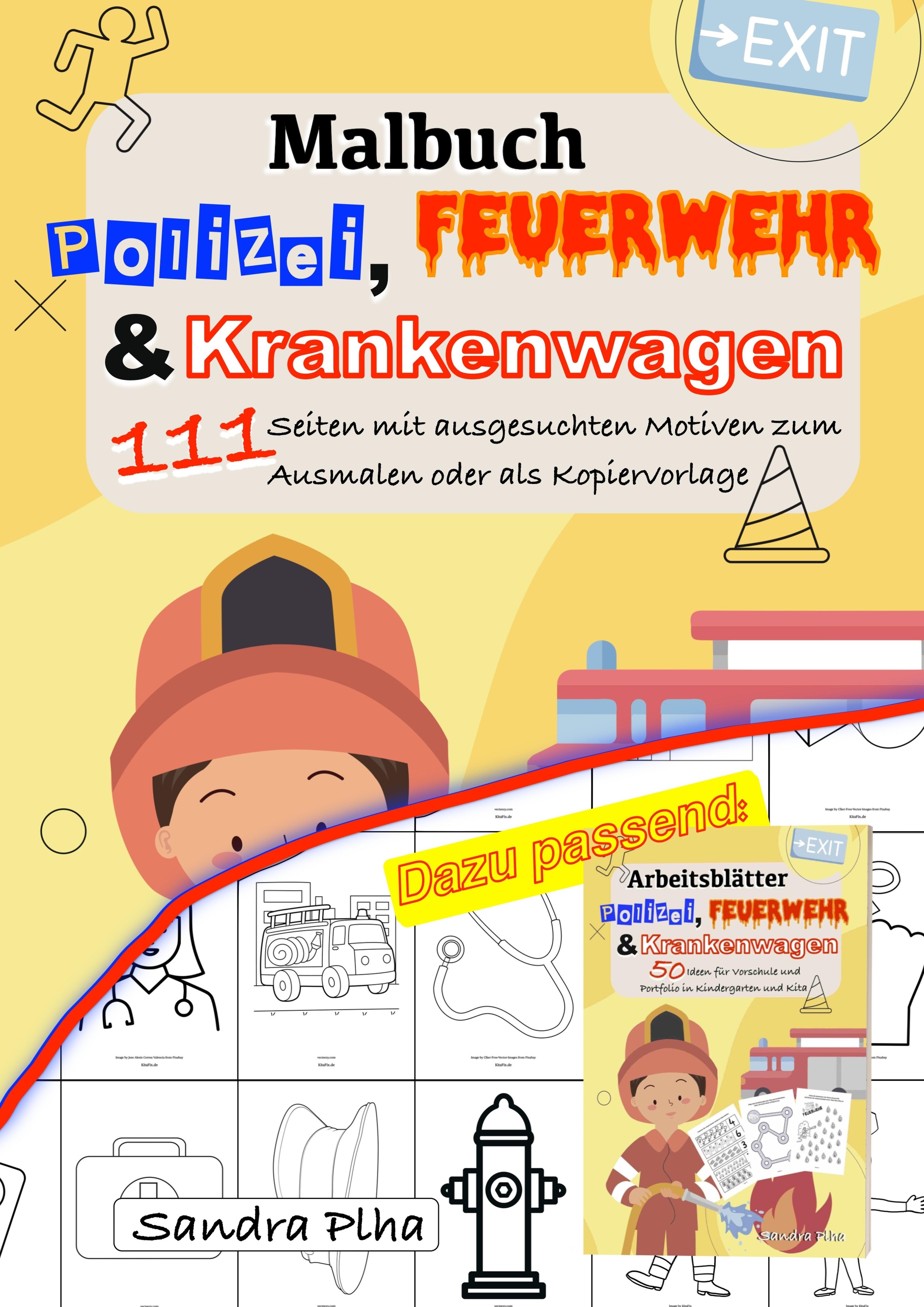 Produktbild: KitaFix Malbuch Polizei, Feuerwehr und Krankenwagen