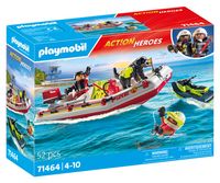Produktbild: PLAYMOBIL 71464 Feuerwehrboot mit Aqua Scooter