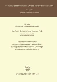 Produktbild: Rechtschreibtraining mit rechtschreibschwachen Hauptsch&uuml;lern auf kognitionspsychologischer Grundlage: Eine empirische Untersuchung