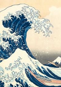 Produktbild: Notizbuch A4 blanko Hardcover Japan - Motiv Die gro&szlig;e Welle vor Kanagawa - Katsushika Hokusai - 100 Seiten