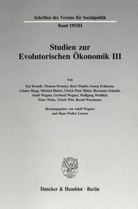 Produktbild: Studien zur Evolutorischen &Ouml;konomik III.