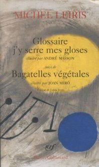 Produktbild: Glossaire j'y serre mes gloses, suivi de Bagatelles v&eacute;g&eacute;tales