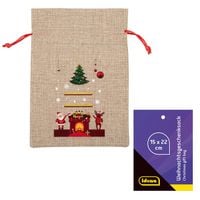 Produktbild: Idena Weihnachtsgeschenksack Tannenbaum Kamin 15x22cm