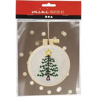 Produktbild: Creativ Company DIY Sets Sticken & Nadelstanzen Mini Kreativ Set Sticken, Weihnachtsbaum, Kreativ Box