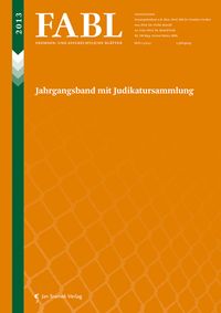 Produktbild: FABL Jahrgangsband mit Judikatursammlung 2013
