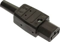 Produktbild: AS Schwabe 62081 Kaltger&auml;te-Steckverbinder Stecker, gerade Gesamtpolzahl: 2 10 A Schwarz 1 St.