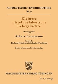 Produktbild: Kleinere mittelhochdeutsche Lehrgedichte