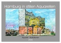 Produktbild: Hamburg in stillen Aquarellen (Wandkalender 2026 DIN A2 quer), CALVENDO Monatskalender