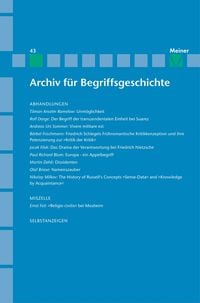 Produktbild: Archiv f&uuml;r Begriffsgeschichte. Band 43