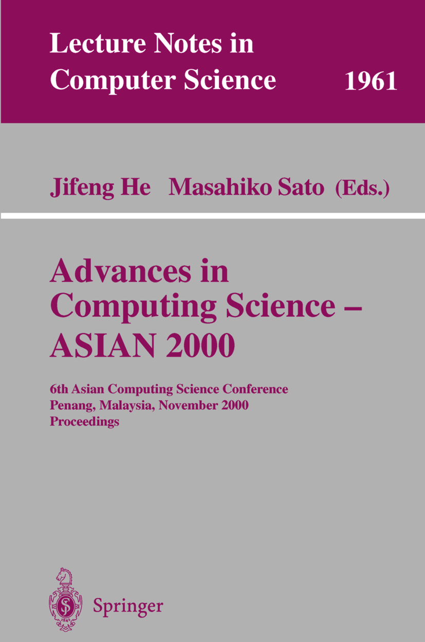 Produktbild: Advances in Computing Science - ASIAN 2000