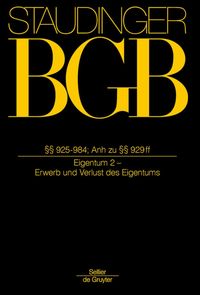 Produktbild: &sect;&sect; 925-984; Anh zu &sect;&sect;929-931;