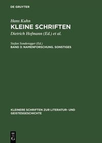 Produktbild: Namenforschung. Sonstiges
