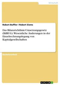 Produktbild: Das Bilanzrichtlinie-Umsetzungsgesetz (BilRUG). Wesentliche &Auml;nderungen in der Einzelrechnungslegung von Kapitalgesellschaften