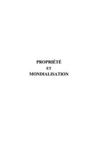 Produktbild: Propriete Et Mondialisation