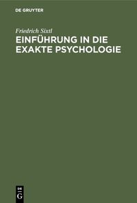 Produktbild: Einf&uuml;hrung in die Exakte Psychologie