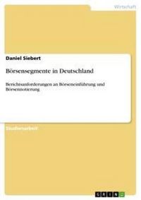 Produktbild: B&ouml;rsensegmente in Deutschland