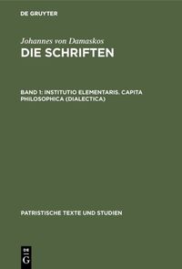 Produktbild: Institutio elementaris. Capita philosophica (Dialectica)
