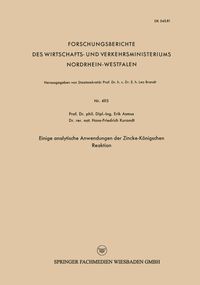 Produktbild: Einige analytische Anwendungen der Zincke-K&ouml;nigschen Reaktion