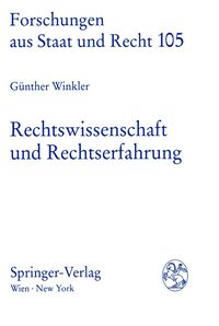 Produktbild: Rechtswissenschaft und Rechtserfahrung