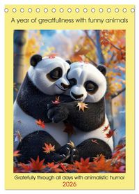 Produktbild: A year of greatfullness with funny animals (Desk Calendar 2026 DIN A5 portrait), CALVENDO 12 Month DeskCalendar