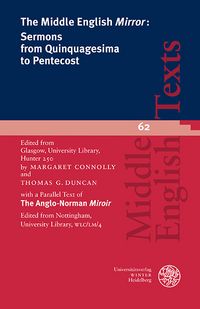 Produktbild: The Middle English &lsquo;Mirror&rsquo;: Sermons from Quinquagesima to Pentecost