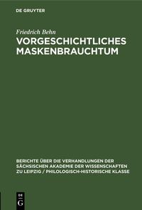 Produktbild: Vorgeschichtliches Maskenbrauchtum