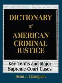 Produktbild: Dictionary of American Criminal Justice