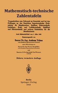 Produktbild: Mathematisch-technische Zahlentafeln