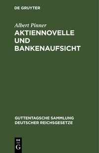 Produktbild: Aktiennovelle und Bankenaufsicht