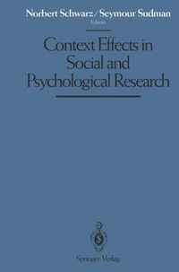 Produktbild: Context Effects in Social and Psychological Research