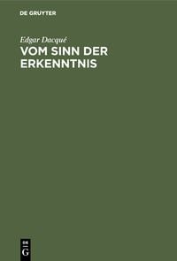 Produktbild: Vom Sinn der Erkenntnis