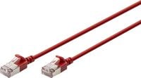 Produktbild: Digitus DK-1632-A-030S-R RJ45 Patchkabel CAT 6a F/FTP 3 m Rot Farbcodiert, Geschirmt, mehrdr&auml;htig, mit Knickschutzt&uuml;lle 1 St.