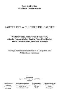 Produktbild: Sartre et la culture de l'autre