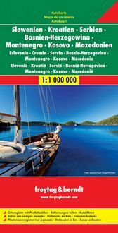 Produktbild: Slowenien / Kroatien / Serbien / Bosnien-Herzegowina / Montenegro / Kosovo / Mazedonien 1 : 1 000 000. Autokarte