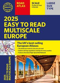 Produktbild: 2025 Philip's Easy to Read Multiscale Road Atlas of Europe
