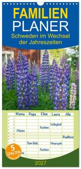 Produktbild: Familienplaner 2027 - Schweden im Wechsel der Jahreszeiten mit 5 Spalten (Wandkalender, 21 x 45 cm) CALVENDO