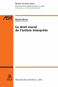 Produktbild: Le droit moral de l'artiste interpr&egrave;te