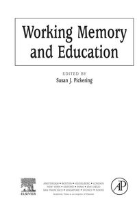 Produktbild: Pickering, S: Working Memory and Education
