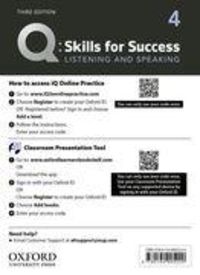 Produktbild: Q: Skills for Success: Level 4: Listening and Speaking Teacher's Access Card