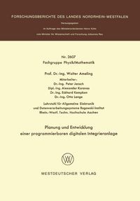 Produktbild: Planung und Entwicklung einer programmierbaren digitalen Integrieranlage