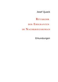 Produktbild: R&uuml;ckkehr der Emigranten im Nachkriegsroman