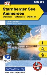 Produktbild: K&uuml;mmerly+Frey Outdoorkarte Deutschland 27 Starnberger See, Ammersee 1:35.000